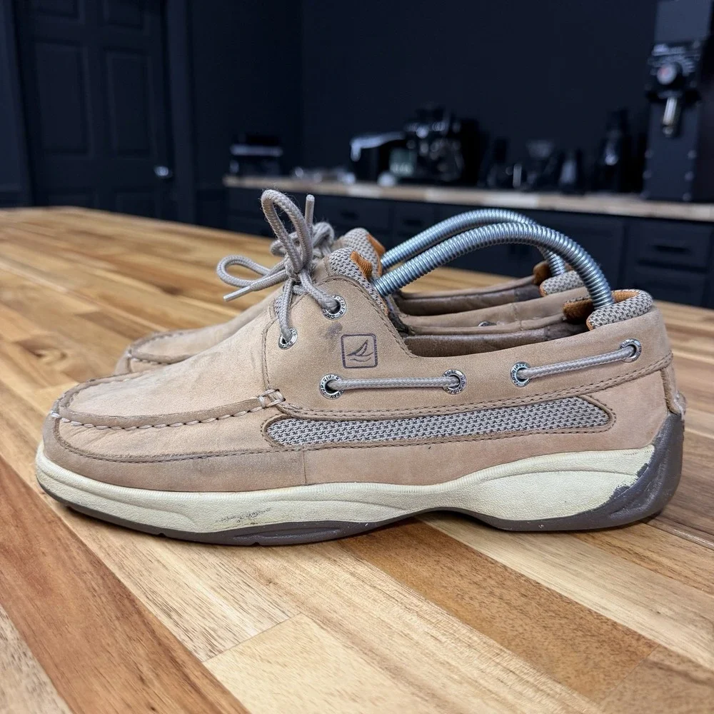 Sperry Top-Sider Men's Lanyard 2-Eye Boat Shoe size 8.5 Tan 0777924 Leather